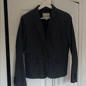 J Crew Indigo polka dot Schoolboy blazer